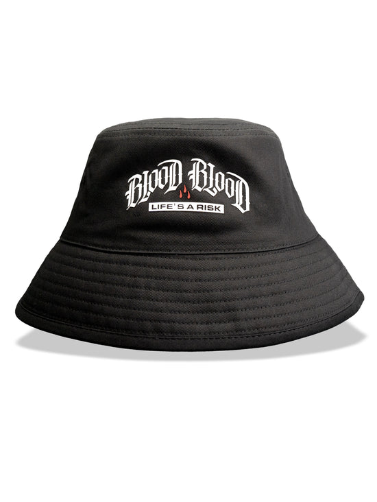 BC Bucket Hat White-Logo Black