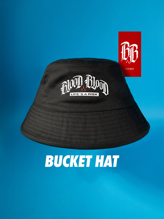 BC Bucket Hat White-Logo Black