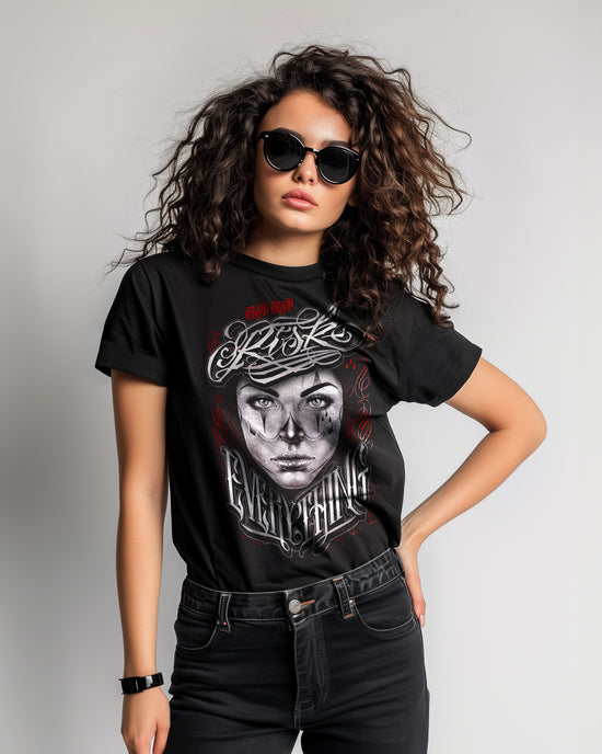 Risk Everything T-Shirt Women black