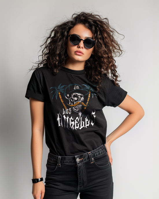 Palmtree Skull T-Shirt Women black