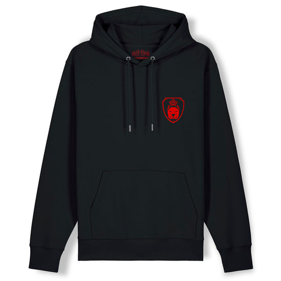 Luxor Black Hoodie Logo in Red - Aneyone UG