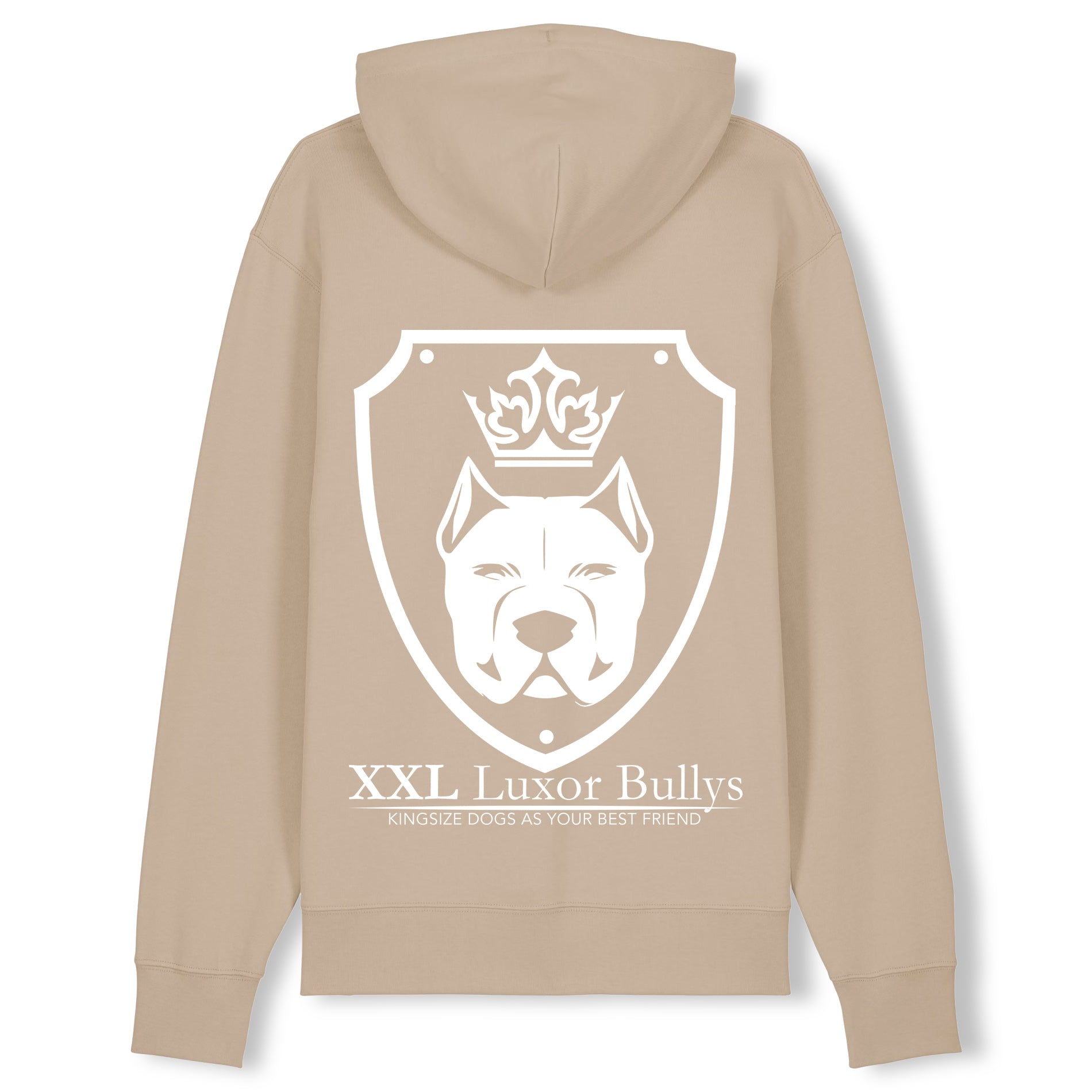 Luxor Beiger Hoodie Logo in White - Aneyone UG