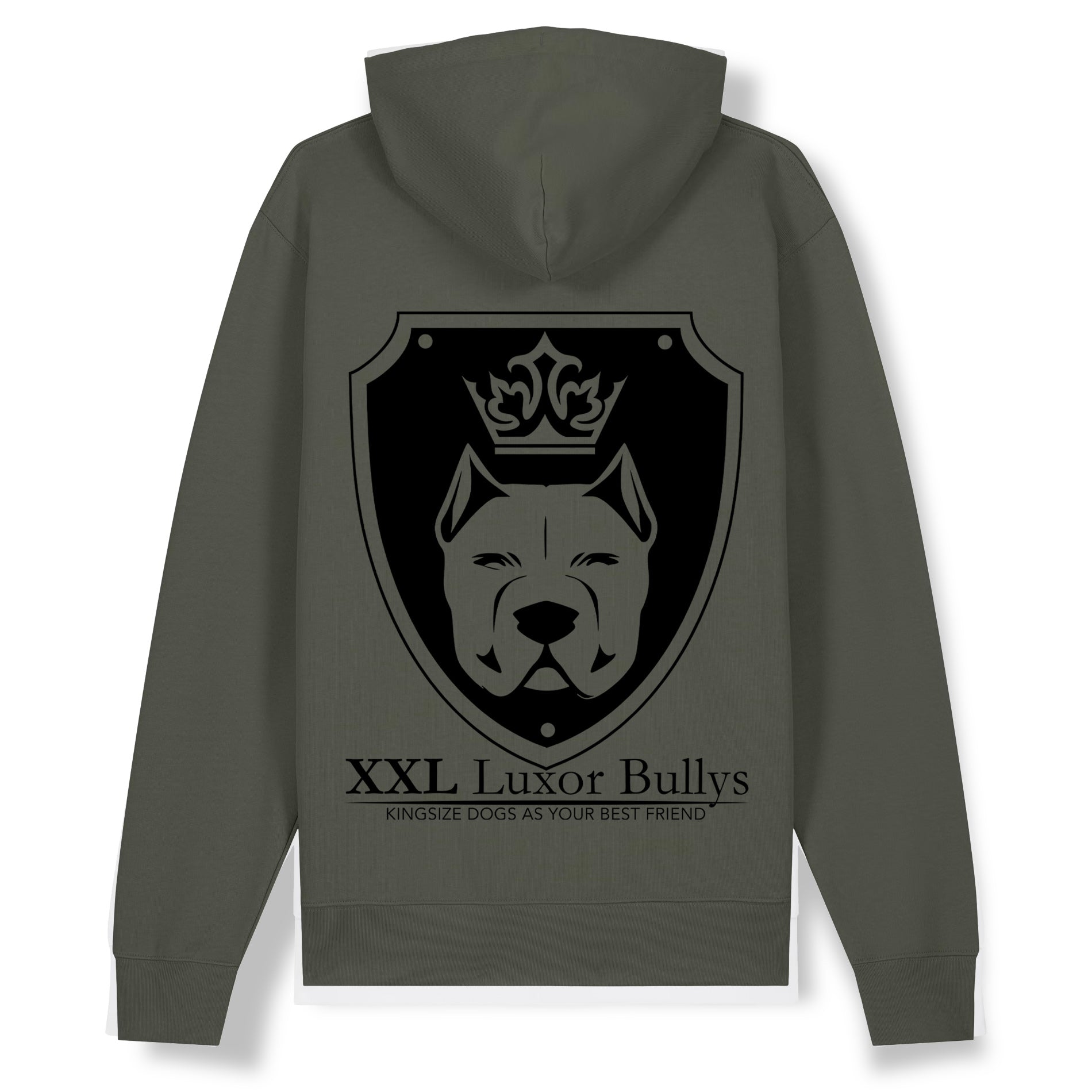 Luxor Khaki Hoodie Logo in Black - Aneyone UG