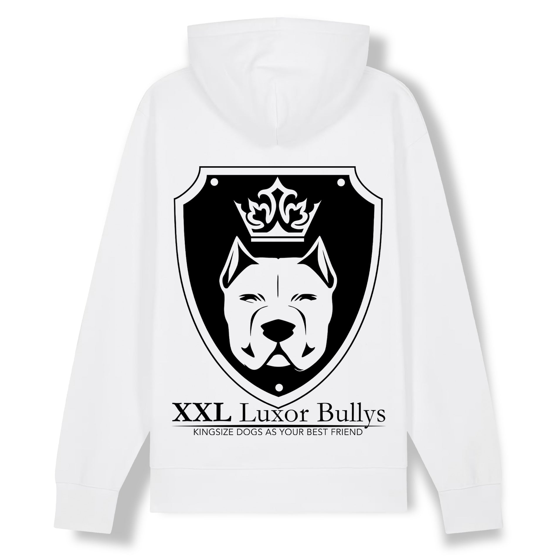 Luxor White Hoodie Logo in Black - Aneyone UG