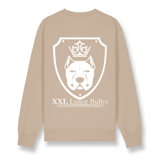 Luxor Beige Sweatshirt Logo in White - Aneyone UG