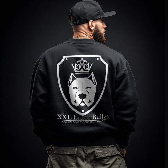 Luxor Black Sweatshirt Logo in White - Aneyone UG