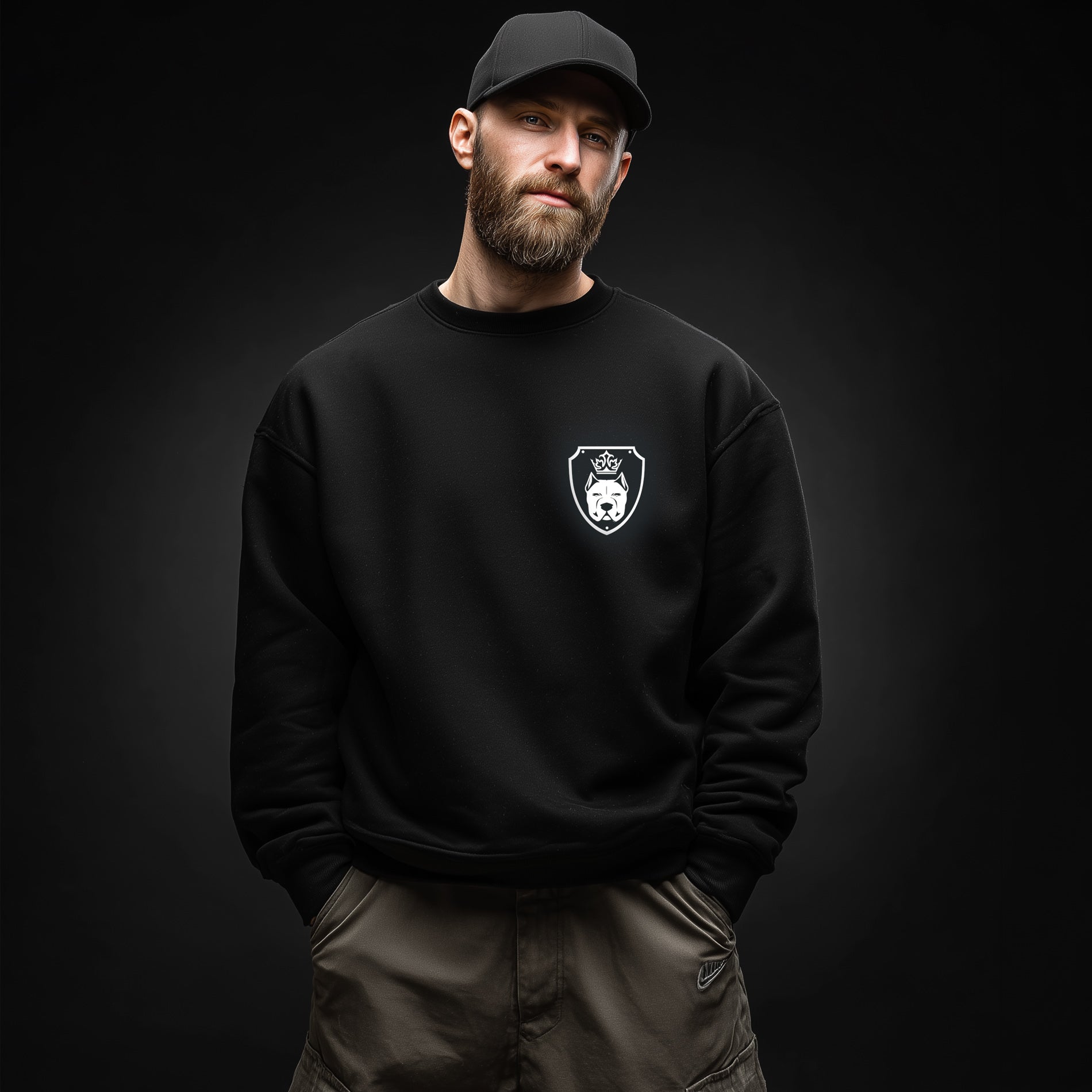 Luxor Black Sweatshirt Logo in White - Aneyone UG