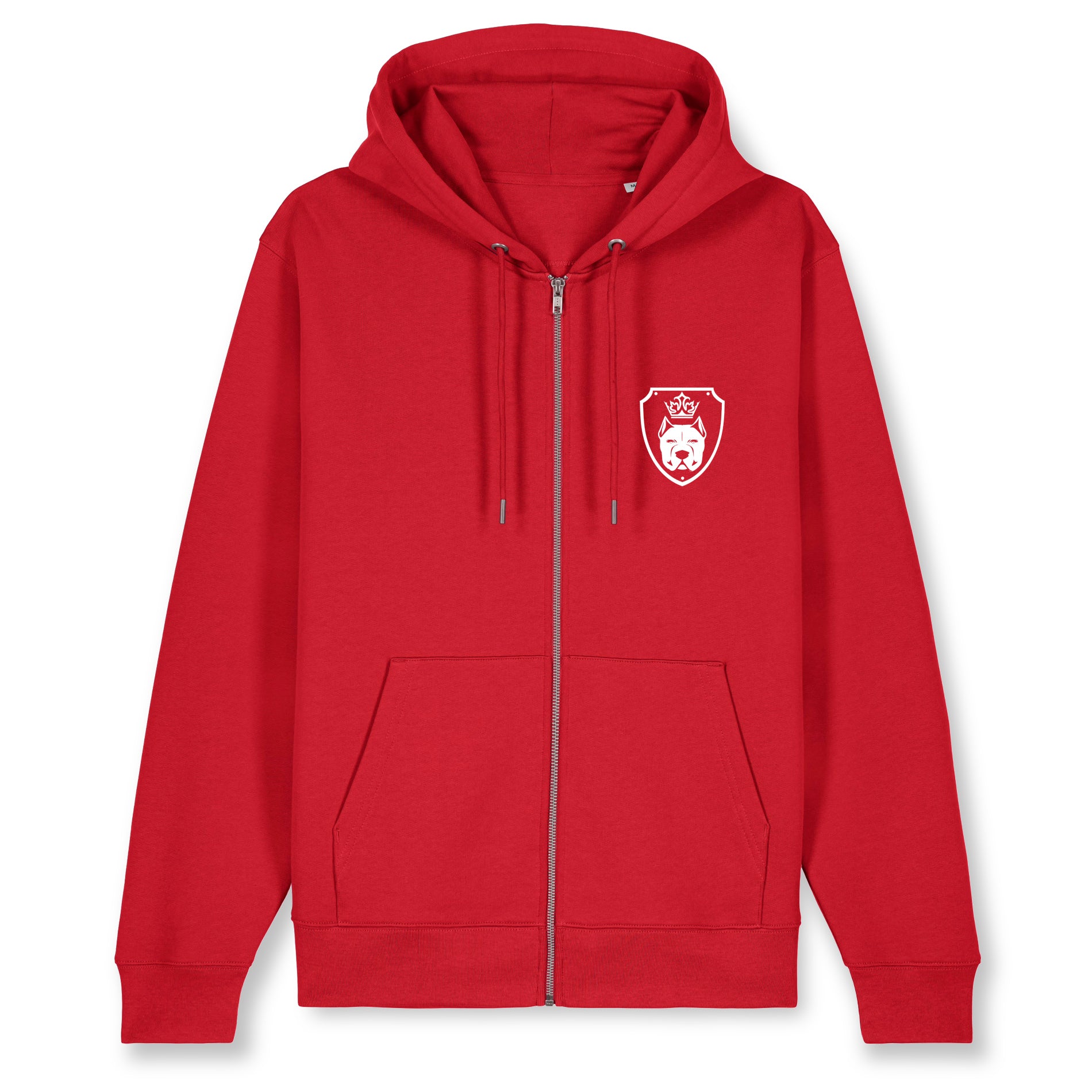 Luxor Red Zip Hoodie Logo in White - Aneyone UG