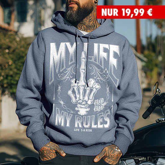 My Life Aktions Hoodie Navy - Aneyone UG