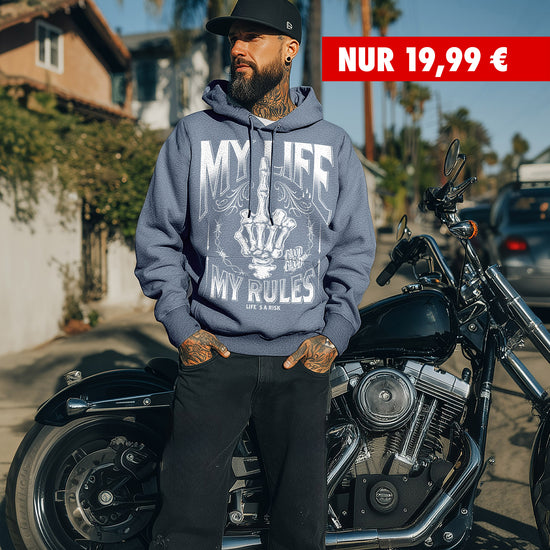 My Life Aktions Hoodie Navy - Aneyone UG