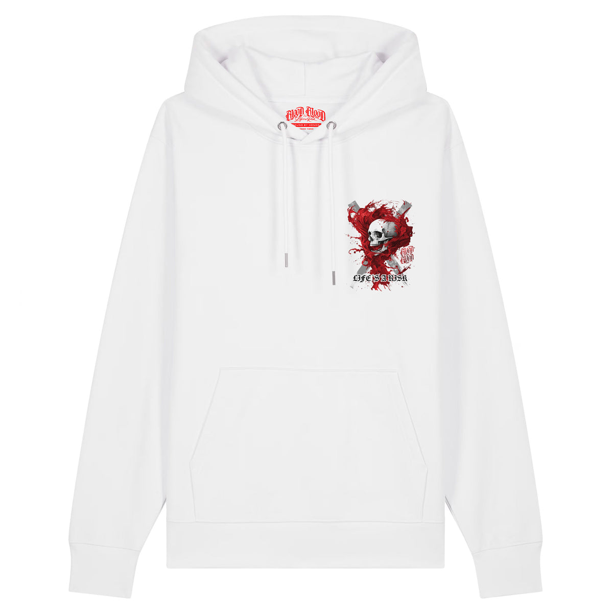 Red Smoke Hoodie White - Aneyone UG