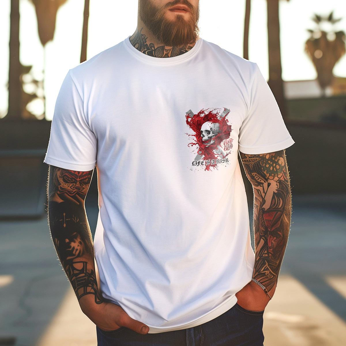 Red Smoke T-Shirt white - Aneyone UG