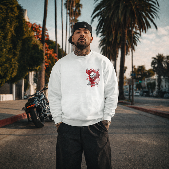 Red Smoke Sweatshirt White - Aneyone UG