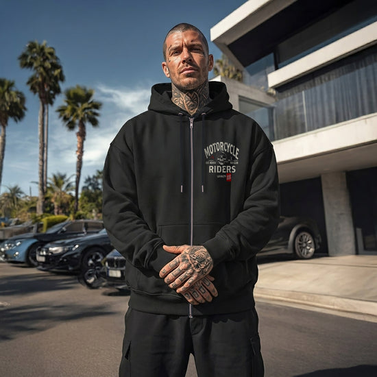 Riders Zip Hoodie Black - Aneyone UG
