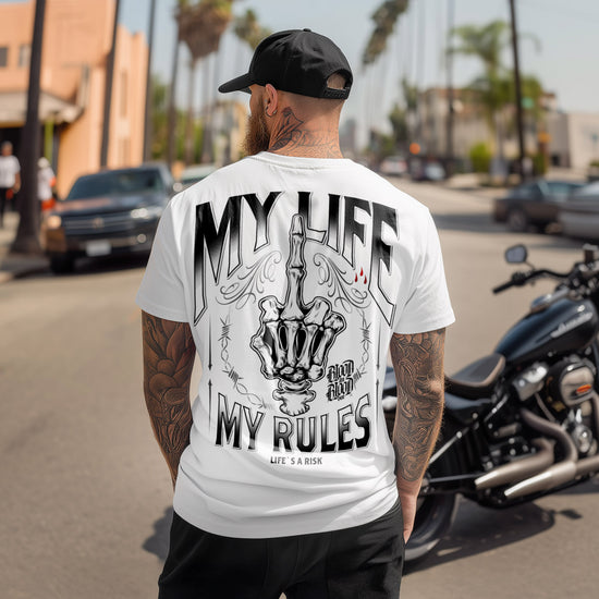 My Life My Rules T-Shirt white - Aneyone UG