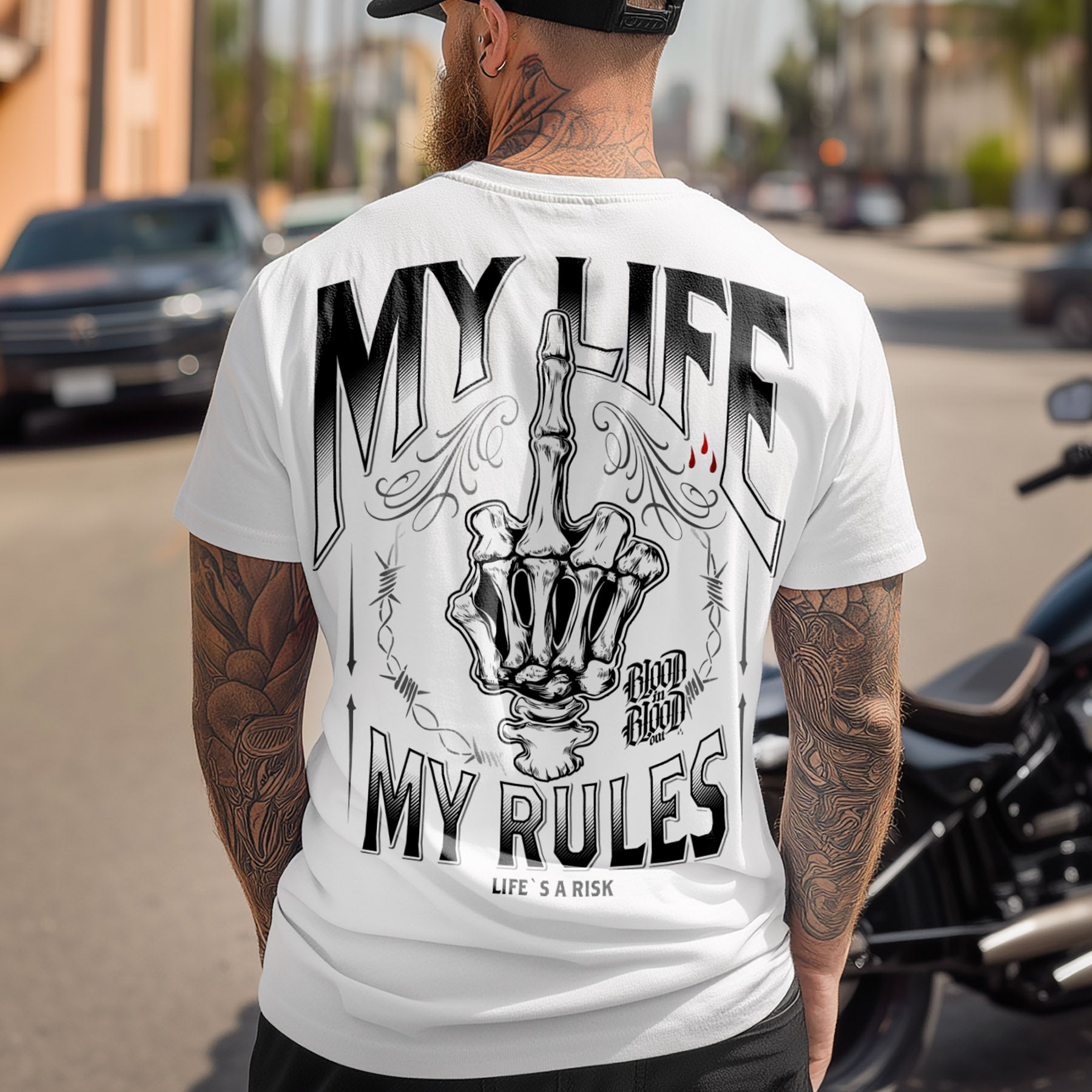 My Life My Rules T-Shirt white - Aneyone UG