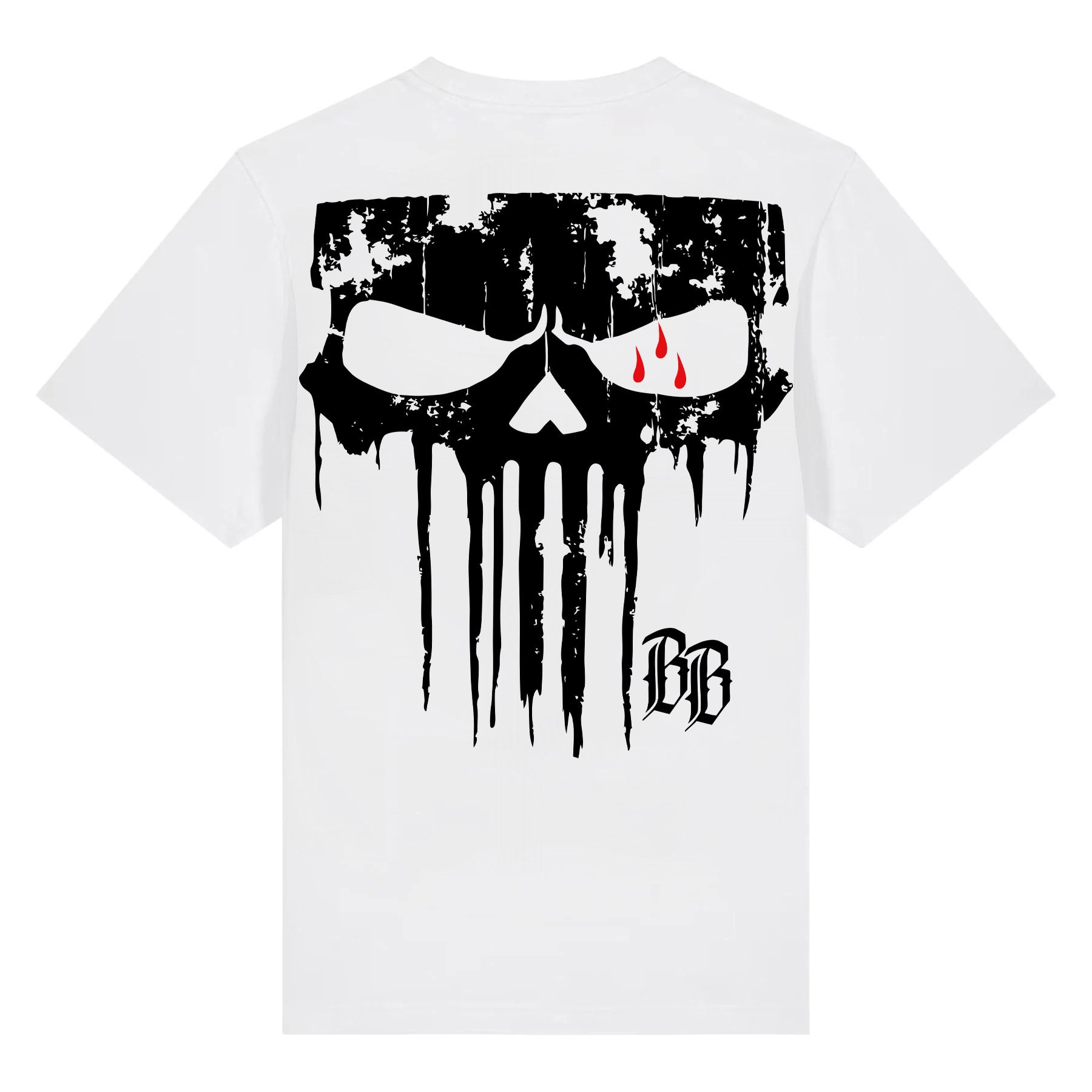 Black Skull T-Shirt White - Aneyone UG