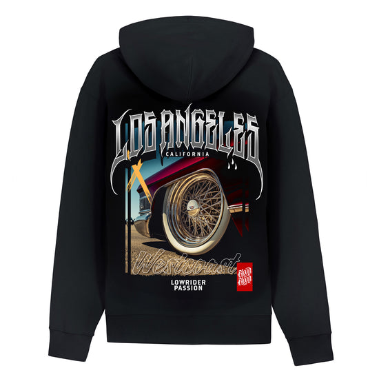 White Walls Zip Hoodie Black